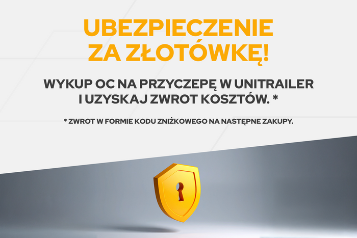 Przyczepka samochodowa na resorach 264x150 UNITRAILER GARDEN 265/R KIPP z burtami BIS, stelażem H-0 i pokrowcem niebieskim