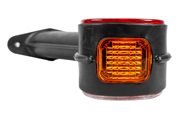 Lampy obrysowe ASPÖCK SUPERPOINT II lewa+prawa na gumowym wysięgniku z bocznym przewodem