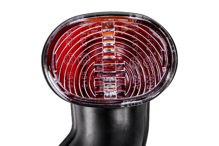 Lampa obrysowa ASPÖCK SUPERPOINT II prawa na gumowym wysięgniku z bocznym przewodem