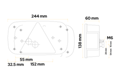 Lampa tylna ASPÖCK Multipoint III bajonet 5-PIN 6 funkcji prawa