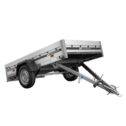 Przyczepka samochodowa na resorach z burtami aluminiowymi 230x125 Unitrailer Garden 230/R KIPP ALU