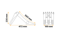 Zestaw dwóch klinów składanych pod koła LOKHEN ORIGAMY 53 h: 230 mm / komplet z uchwytem