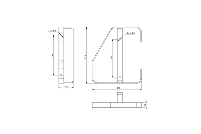 Ramka metalowa boczna do lamp narożnych HORPOL TRM00935 lewa