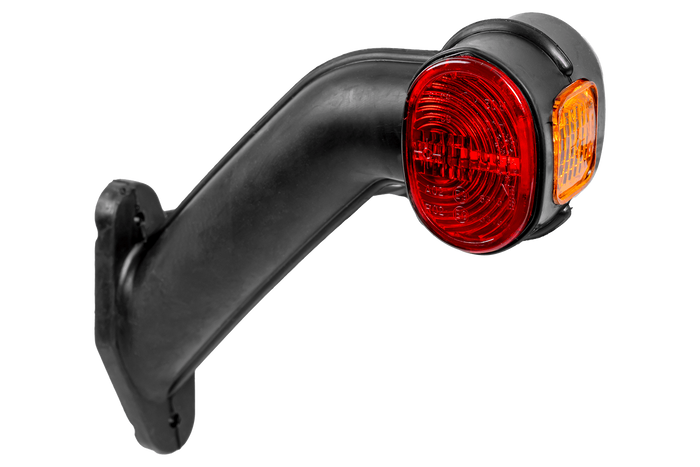 Lampa obrysowa ASPÖCK SUPERPOINT II prawa na gumowym wysięgniku z bocznym przewodem