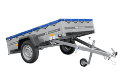Przyczepka lekka 200x125 UNITRAILER GARDEN 201 KIPP z pokrowcem niebieskim