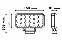 Lampa robocza LED reflektor LAYTZ LY7305 72xLED 7000lm prostokątna