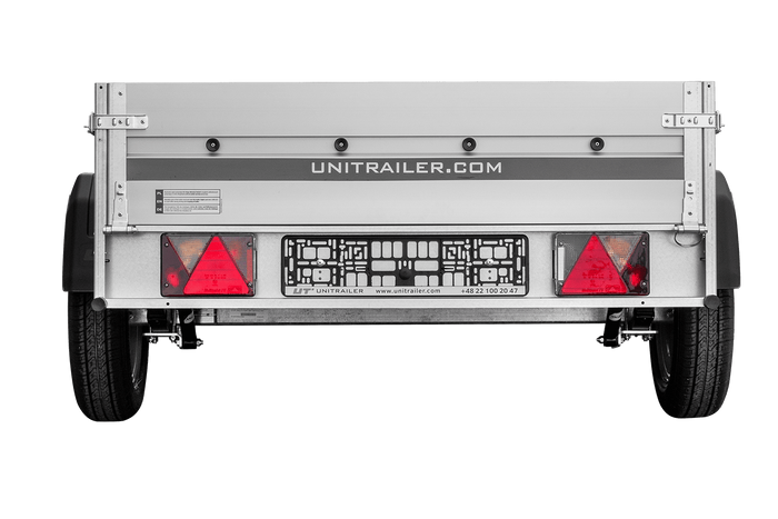 Przyczepka na resorach z burtami aluminiowymi 200x125 Unitrailer Garden 201/R KIPP ALU