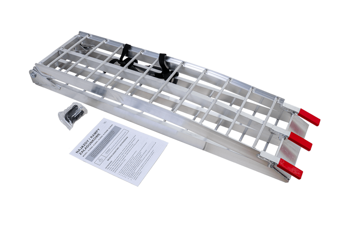 Najazd składany UNITRAILER ALR002 rampa najazdowa aluminiowa do przyczepy lawety 221cm 340kg z pasem