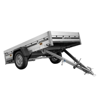 Przyczepka samochodowa na resorach z burtami aluminiowymi 230x125 Unitrailer Garden 230/R KIPP ALU