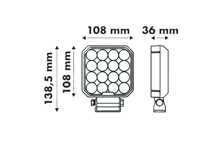 Lampa robocza LED reflektor LAYTZ LY7107 64xLED 6400lm kwadratowa
