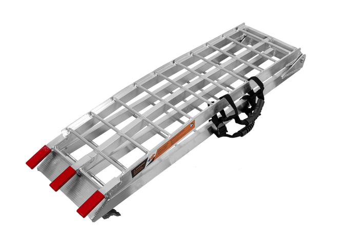 Najazdy składane UNITRAILER ALR002 rampy najazdowe aluminiowe do przyczepy lawety 221cm 680kg z pasem komplet 2szt