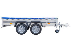 Przyczepka samochodowa 264x150 UNITRAILER GARDEN 265/2 KIPP ze stelażem H-0 i pokrowcem niebieskim