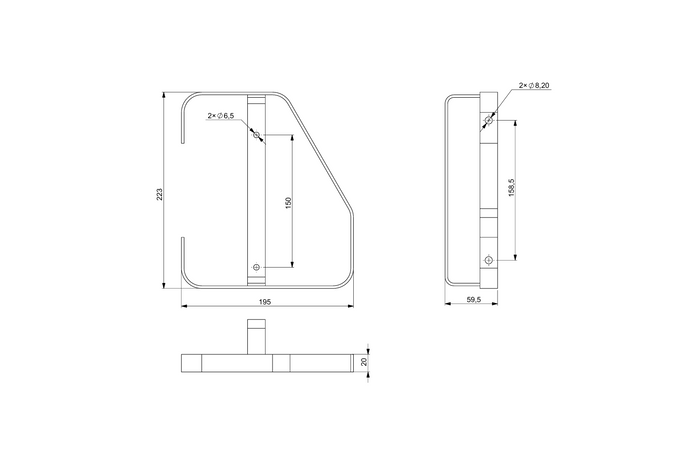 Ramka metalowa boczna do lamp narożnych HORPOL TRM00936 prawa