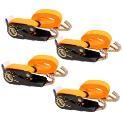 Zestaw czterech pasów transportowych z napinaczem KAMAR 3m/25mm/0,8t pomarańczowe