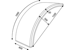 Komplet dwóch błotników do maszyn rolniczych 28" DOMAR T10150 nadkola 1330/600mm